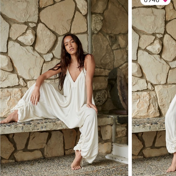 Free People Always Fun Jumpsuit Cream XS - Picture 4 of 10